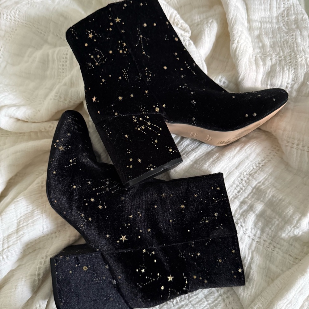 Urban Outfitters Black Starry Ankle Boots